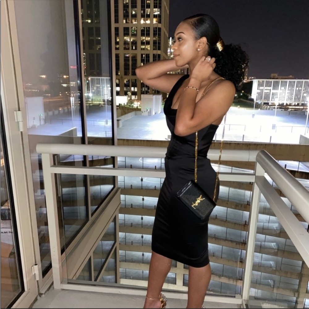 HOUSE OF CB 'Raphaella' Black Stretch Satin Corset Dress NWOT - Picture 9 of 13